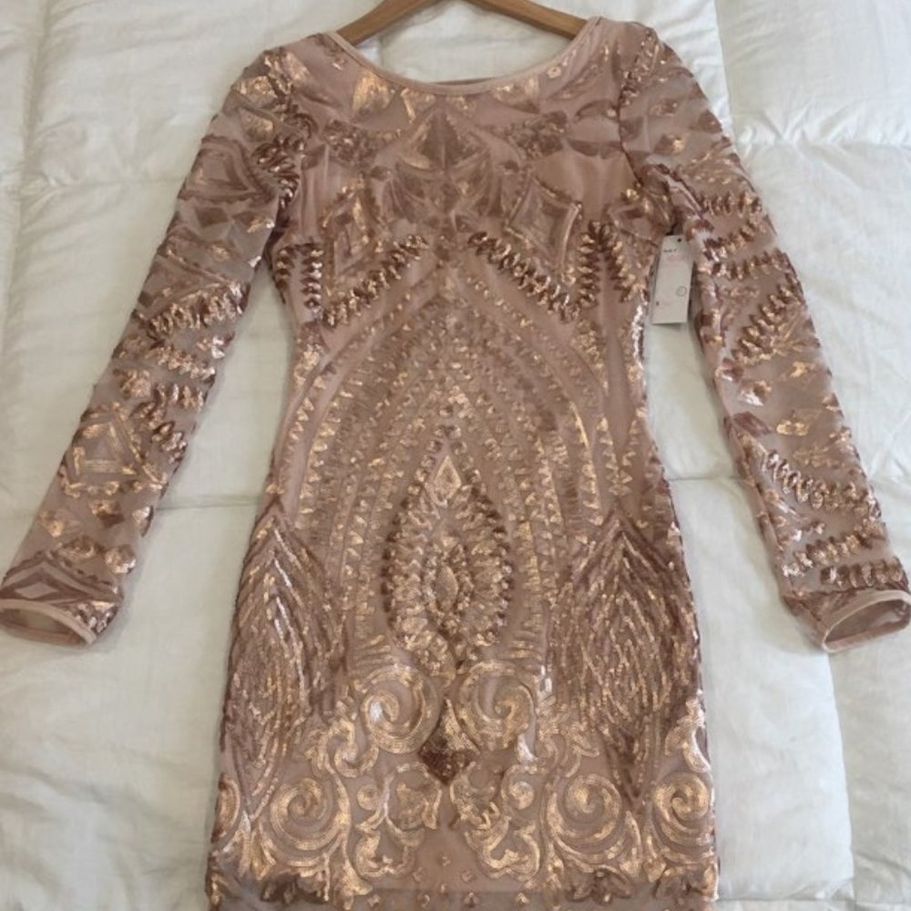Blush Pink Sequin Dress